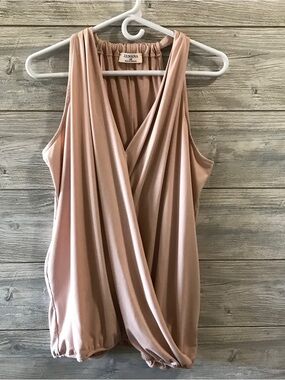 BN Zenana Outfitters Sleeveless Draped V-Neck Surplice Tank Top